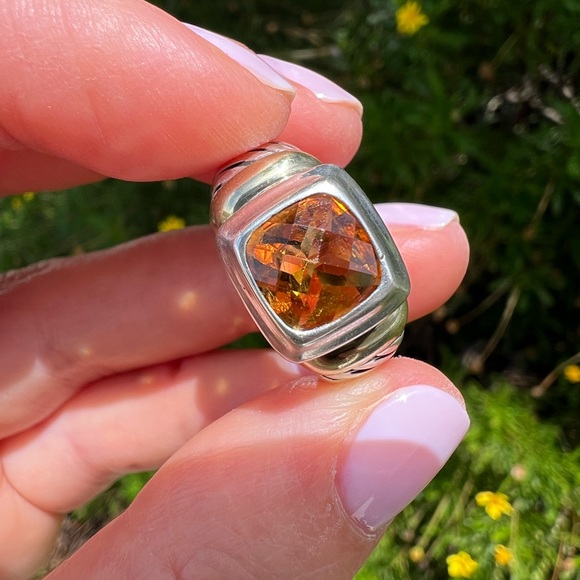 David Yurman 14K yellow gold , Citrine NOBLESSE Ring, Size 5.5 - Picture 1 of 6